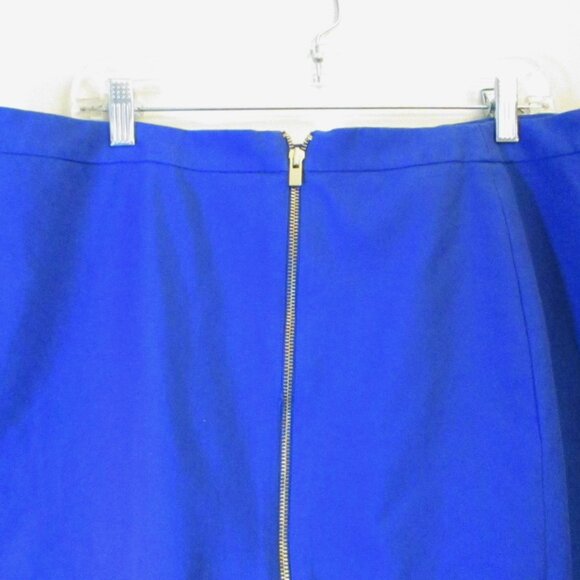 Talbots Plus Size Womens Pencil/Straight Skirt, Front Zipper Cobalt Blue Size 20 - Picture 2 of 11